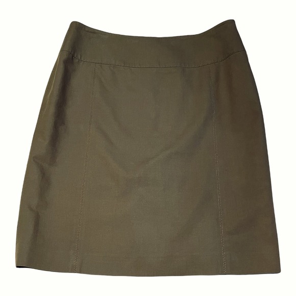 ARMANI COLLEZIONI VINTAGE Skirt Green A-Line Italy TG 46 US 10 Cotton 90s Y2K - Picture 5 of 8